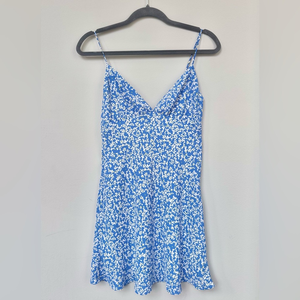 Zara Blue and White Floral Dress